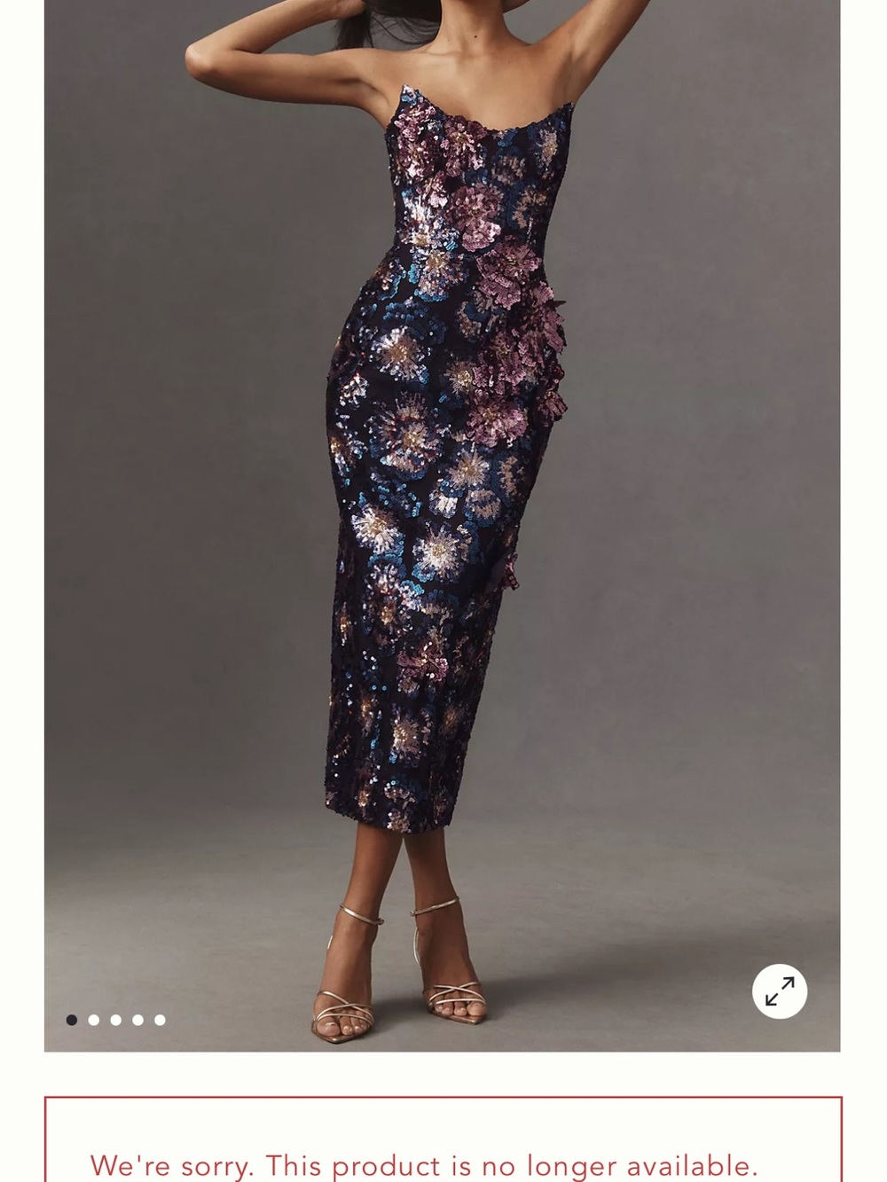 Helsi Rachel Strapless 3D Floral Midi Dress